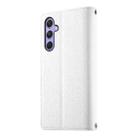For Samsung Galaxy A54 5G Stitching Multi-card Zipper Wallet Leather Phone Case with Short Strap(White) - 3