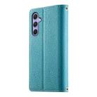 For Samsung Galaxy A55 5G Stitching Multi-card Zipper Wallet Leather Phone Case with Short Strap(Blue) - 3