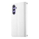 For Samsung Galaxy A55 5G Stitching Multi-card Zipper Wallet Leather Phone Case with Short Strap(White) - 3