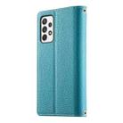 For Samsung Galaxy A72 4G / 5G Stitching Multi-card Zipper Wallet Leather Phone Case with Short Strap(Blue) - 3