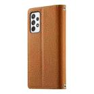 For Samsung Galaxy A72 4G / 5G Stitching Multi-card Zipper Wallet Leather Phone Case with Short Strap(Brown) - 3