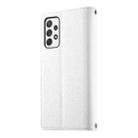 For Samsung Galaxy A72 4G / 5G Stitching Multi-card Zipper Wallet Leather Phone Case with Short Strap(White) - 3