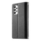 For Samsung Galaxy A73 5G Stitching Multi-card Zipper Wallet Leather Phone Case with Short Strap(Black) - 3