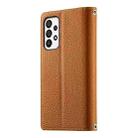 For Samsung Galaxy A73 5G Stitching Multi-card Zipper Wallet Leather Phone Case with Short Strap(Brown) - 3