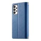 For Samsung Galaxy A73 5G Stitching Multi-card Zipper Wallet Leather Phone Case with Short Strap(Dark Blue) - 3