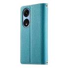 For OPPO A1 Pro / Reno8 T 5G Stitching Multi-card Zipper Wallet Leather Phone Case with Short Strap(Blue) - 3