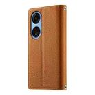 For OPPO A1 Pro / Reno8 T 5G Stitching Multi-card Zipper Wallet Leather Phone Case with Short Strap(Brown) - 3