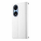 For OPPO A1 Pro / Reno8 T 5G Stitching Multi-card Zipper Wallet Leather Phone Case with Short Strap(White) - 3