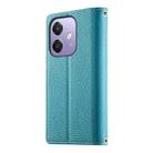 For OPPO A5x 5G / A3 4G / 5G / A3x 4G / 5G Stitching Multi-card Zipper Wallet Leather Phone Case with Short Strap(Blue) - 3
