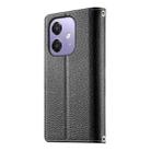 For OPPO A5x 5G / A3 4G / 5G / A3x 4G / 5G Stitching Multi-card Zipper Wallet Leather Phone Case with Short Strap(Black) - 3