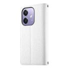 For OPPO A5x 5G / A3 4G / 5G / A3x 4G / 5G Stitching Multi-card Zipper Wallet Leather Phone Case with Short Strap(White) - 3