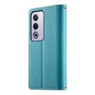 For OPPO A5 5G Global / A3 Pro 5G / A80 5G Stitching Multi-card Zipper Wallet Leather Phone Case with Short Strap(Blue) - 3