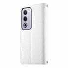 For OPPO A5 5G Global / A3 Pro 5G / A80 5G Stitching Multi-card Zipper Wallet Leather Phone Case with Short Strap(White) - 3