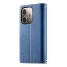 For OPPO A5 Pro 5G Global Stitching Multi-card Zipper Wallet Leather Phone Case with Short Strap(Dark Blue) - 3