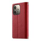 For OPPO A5 Pro 5G Global Stitching Multi-card Zipper Wallet Leather Phone Case with Short Strap(Red) - 3