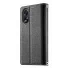 For OPPO A18 / A38 Global Stitching Multi-card Zipper Wallet Leather Phone Case with Short Strap(Black) - 3