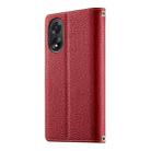 For OPPO A18 / A38 Global Stitching Multi-card Zipper Wallet Leather Phone Case with Short Strap(Red) - 3