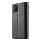 For OPPO A54 4G / A54s / A55 4G / 5G / A55s 5G Stitching Multi-card Zipper Wallet Leather Phone Case with Short Strap(Black) - 3