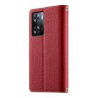 For OPPO A57 4G / A57s / A77 4G / A77s Stitching Multi-card Zipper Wallet Leather Phone Case with Short Strap(Red) - 3