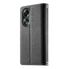 For OPPO A58 4G Global Stitching Multi-card Zipper Wallet Leather Phone Case with Short Strap(Black) - 3