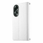 For OPPO A58 4G Global Stitching Multi-card Zipper Wallet Leather Phone Case with Short Strap(White) - 3