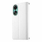 For OPPO A78 4G Global Stitching Multi-card Zipper Wallet Leather Phone Case with Short Strap(White) - 3