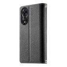 For OPPO A78 5G Global / A58x / A1x Stitching Multi-card Zipper Wallet Leather Phone Case with Short Strap(Black) - 3