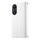 For OPPO A78 5G Global / A58x / A1x Stitching Multi-card Zipper Wallet Leather Phone Case with Short Strap(White) - 3
