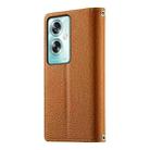 For OPPO A79 5G / A2x Stitching Multi-card Zipper Wallet Leather Phone Case with Short Strap(Brown) - 3