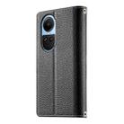 For OPPO Reno10 / Reno10 Pro Global Stitching Multi-card Zipper Wallet Leather Phone Case with Short Strap(Black) - 3