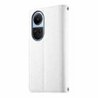 For OPPO Reno10 / Reno10 Pro Global Stitching Multi-card Zipper Wallet Leather Phone Case with Short Strap(White) - 3