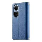 For OPPO Reno10 / Reno10 Pro Global Stitching Multi-card Zipper Wallet Leather Phone Case with Short Strap(Dark Blue) - 3