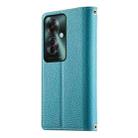 For OPPO Reno11 F / F25 Pro India Stitching Multi-card Zipper Wallet Leather Phone Case with Short Strap(Blue) - 3