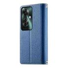 For OPPO Reno11 F / F25 Pro India Stitching Multi-card Zipper Wallet Leather Phone Case with Short Strap(Dark Blue) - 3