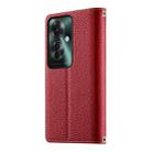 For OPPO Reno11 F / F25 Pro India Stitching Multi-card Zipper Wallet Leather Phone Case with Short Strap(Red) - 3