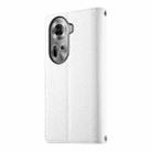 For OPPO Reno11 Global Stitching Multi-card Zipper Wallet Leather Phone Case with Short Strap(White) - 3