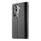 For OPPO Reno11 Pro Global Stitching Multi-card Zipper Wallet Leather Phone Case with Short Strap(Black) - 3