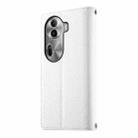 For OPPO Reno11 Pro Global Stitching Multi-card Zipper Wallet Leather Phone Case with Short Strap(White) - 3