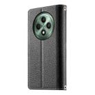 For OPPO Reno12 F 4G / 5G / F27 Stitching Multi-card Zipper Wallet Leather Phone Case with Short Strap(Black) - 3