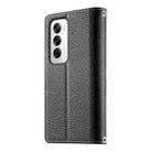 For OPPO Reno12 Global Stitching Multi-card Zipper Wallet Leather Phone Case with Short Strap(Black) - 3