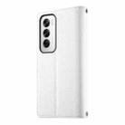 For OPPO Reno12 Global Stitching Multi-card Zipper Wallet Leather Phone Case with Short Strap(White) - 3