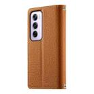 For OPPO Reno12 Pro Global Stitching Multi-card Zipper Wallet Leather Phone Case with Short Strap(Brown) - 3