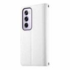For OPPO Reno12 Pro Global Stitching Multi-card Zipper Wallet Leather Phone Case with Short Strap(White) - 3