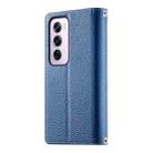 For OPPO Reno12 Pro Global Stitching Multi-card Zipper Wallet Leather Phone Case with Short Strap(Dark Blue) - 3