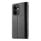 For OPPO Reno13 F 4G / 5G Stitching Multi-card Zipper Wallet Leather Phone Case with Short Strap(Black) - 3
