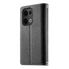 For OPPO Reno13 Global Stitching Multi-card Zipper Wallet Leather Phone Case with Short Strap(Black) - 3