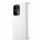 For OPPO Reno13 Global Stitching Multi-card Zipper Wallet Leather Phone Case with Short Strap(White) - 3