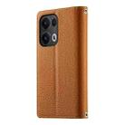 For OPPO Reno13 Pro Global Stitching Multi-card Zipper Wallet Leather Phone Case with Short Strap(Brown) - 3