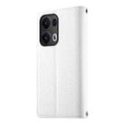 For OPPO Reno13 Pro Global Stitching Multi-card Zipper Wallet Leather Phone Case with Short Strap(White) - 3