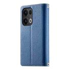 For OPPO Reno13 Pro Global Stitching Multi-card Zipper Wallet Leather Phone Case with Short Strap(Dark Blue) - 3
